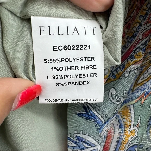 ELLIATT Adria Dress Wrap Asymmetrical Paisley Print Size Medium MSRP $319 - Picture 13 of 15
